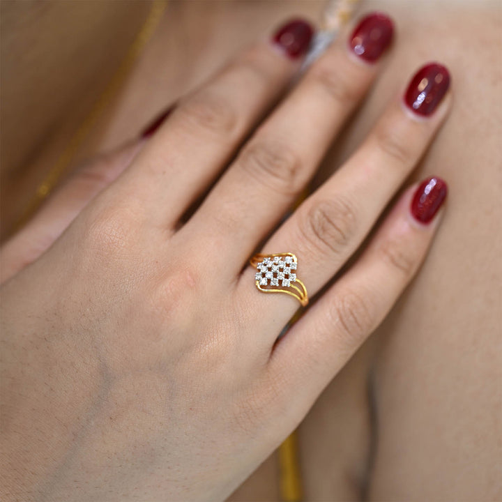 14K YG Fancy Diamond Ring- 1pc