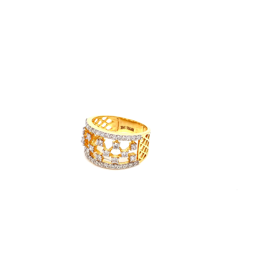 14K YG Fancy Diamond Ring- 1pc