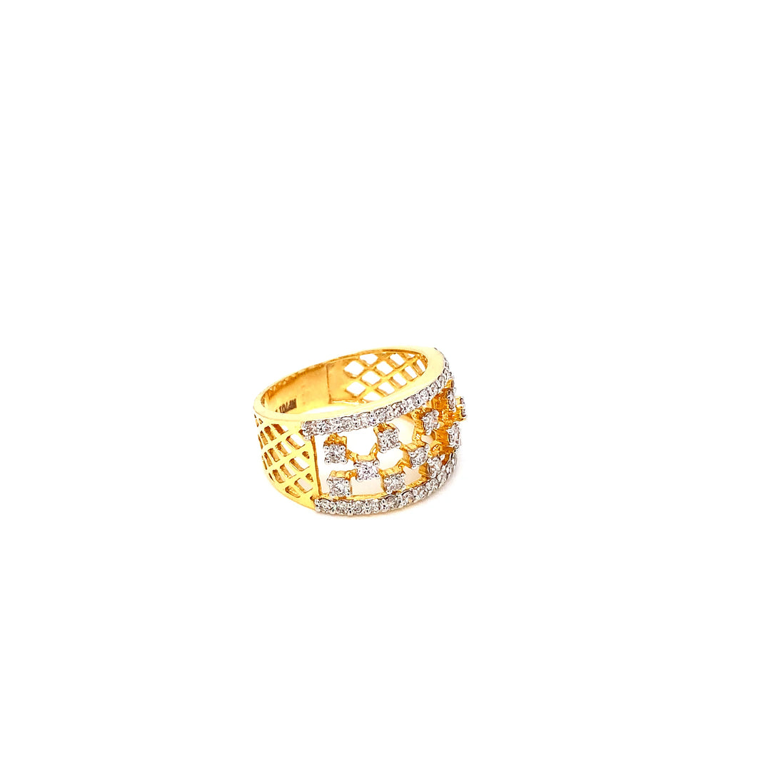 14K YG Fancy Diamond Ring- 1pc