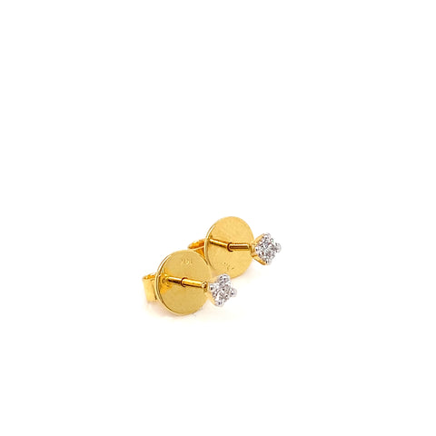 14K YG Solitaire Diamond Earring-1pair
