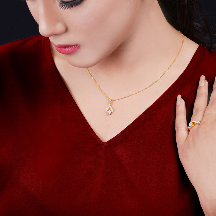 14K YG Cluster Diamond Pendant- 1pc