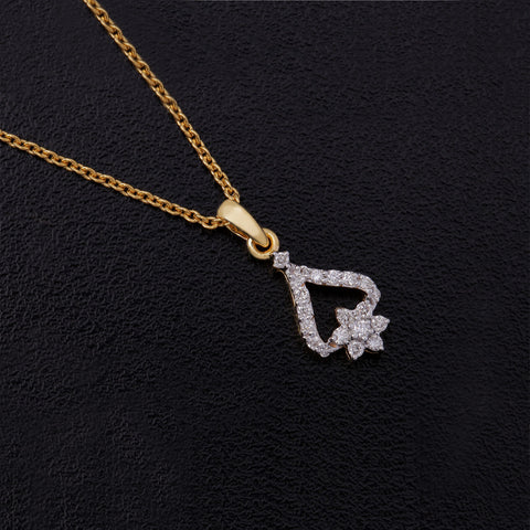 14K YG Cluster Diamond Pendant-1pc