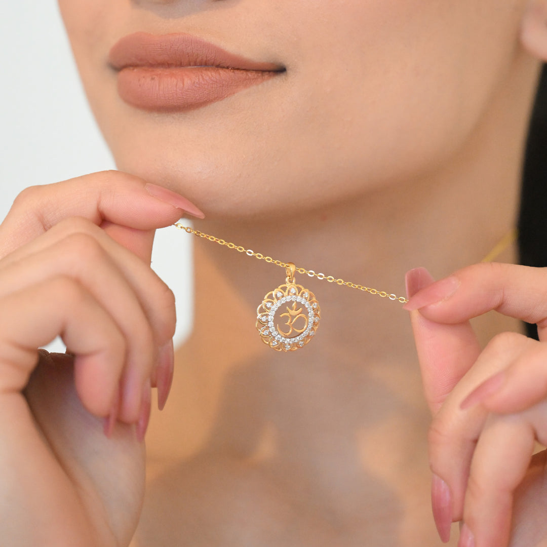 14K YG OM Diamond Pendant- 1pc