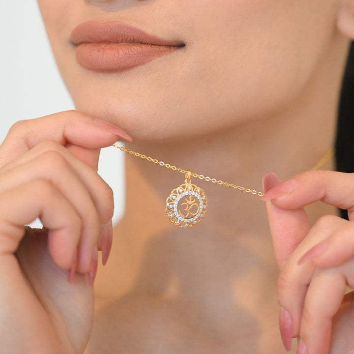 14K YG OM Diamond Pendant- 1pc