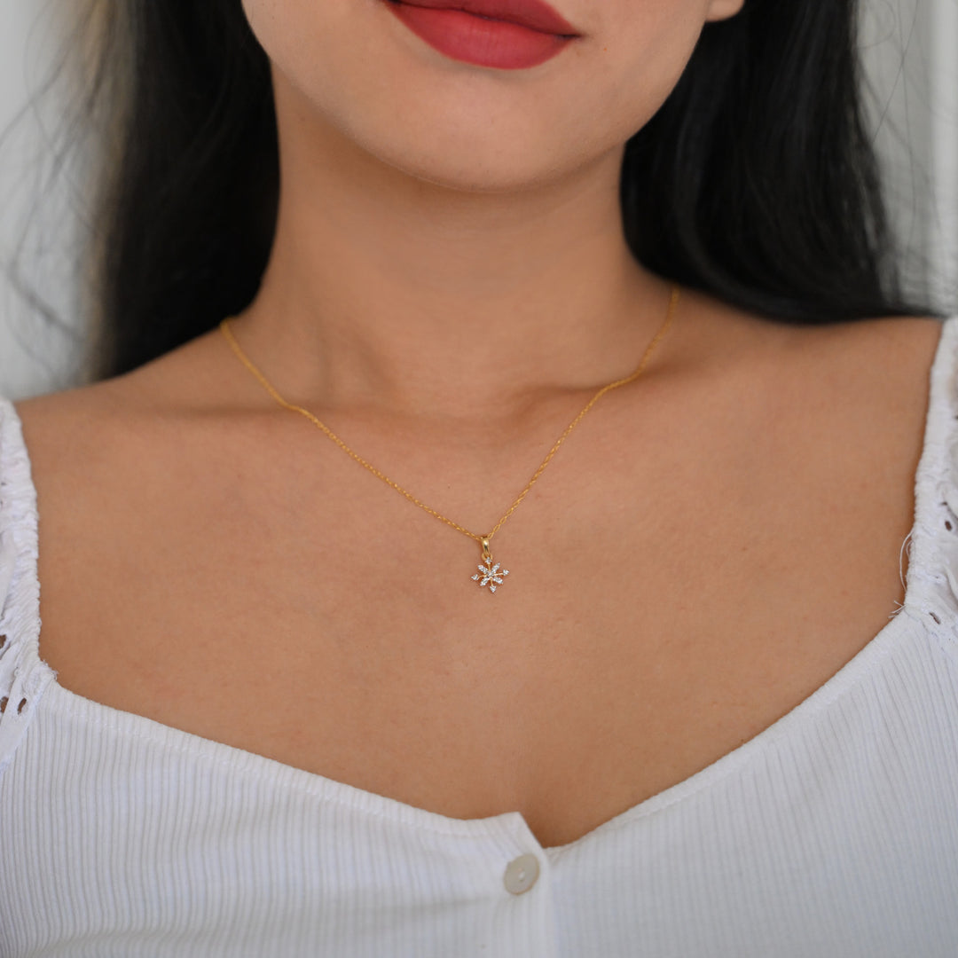 14K YG Cluster Diamond Pendant- 1pc