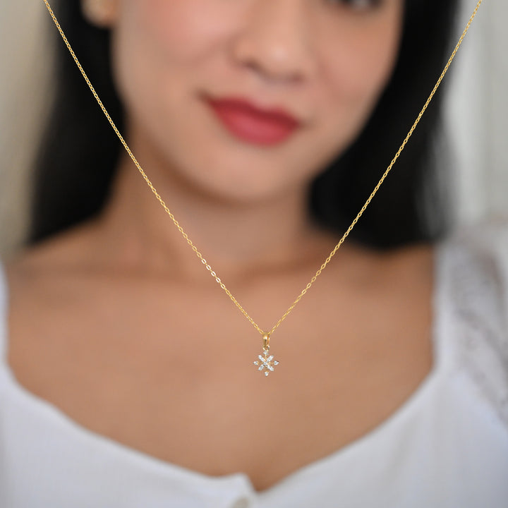 14K YG Cluster Diamond Pendant- 1pc