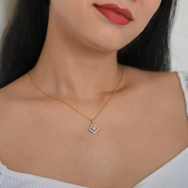14K YG Cluster Diamond Pendant- 1pc