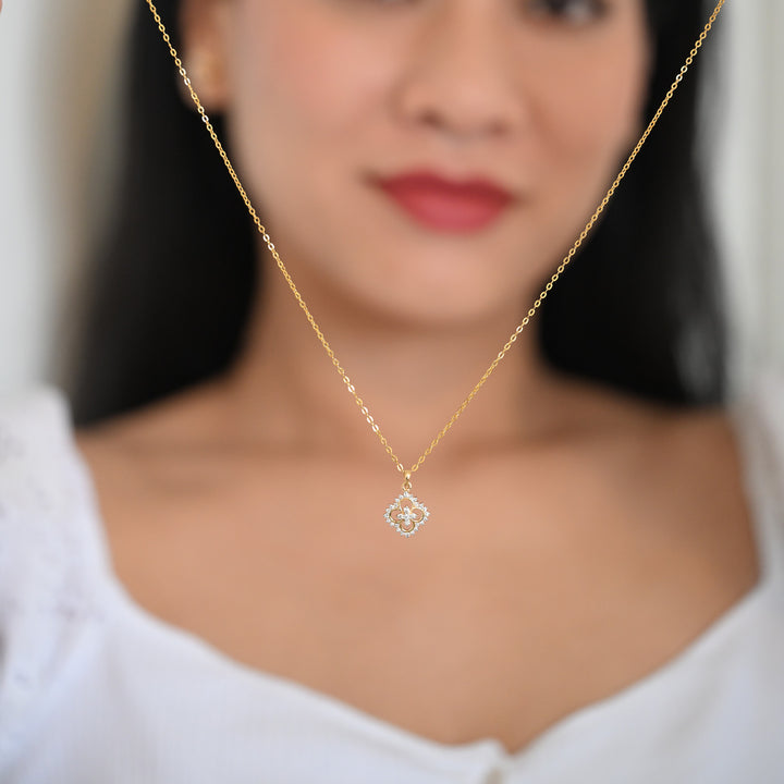 14K YG Cluster Diamond Pendant- 1pc