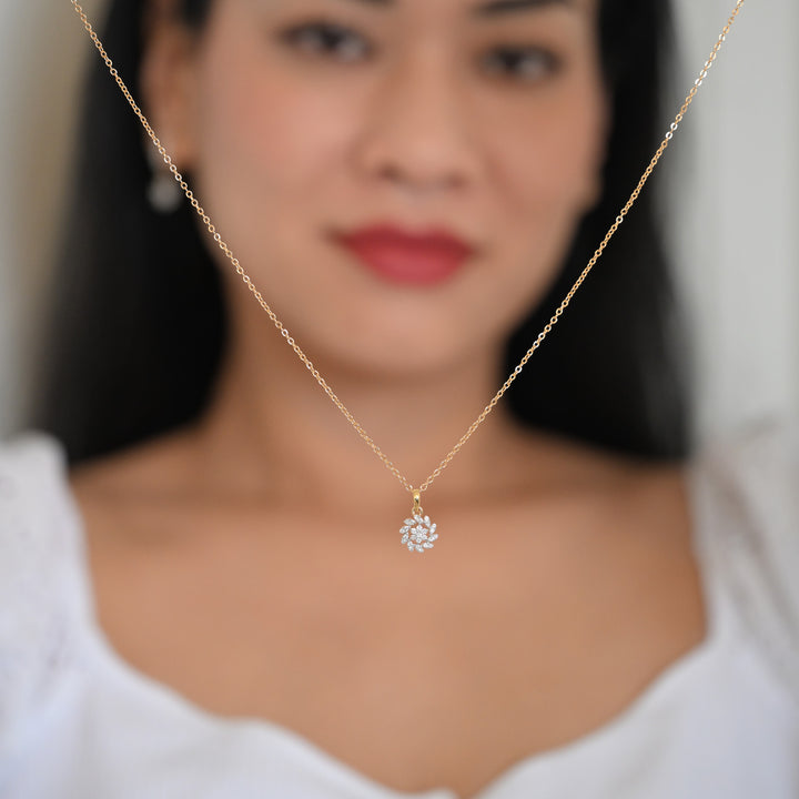 14K YG Cluster Diamond Pendant- 1pc