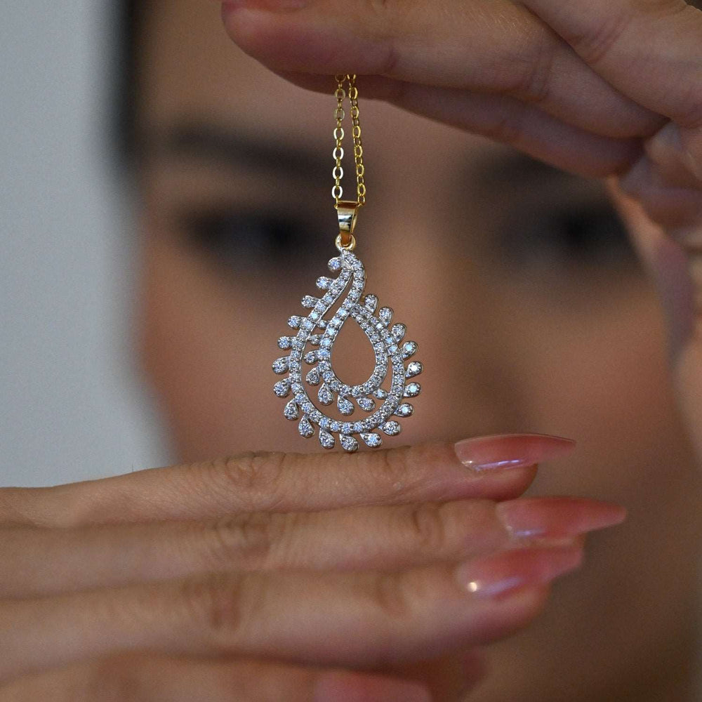 14K YG Cluster Diamond Pendant-1pc