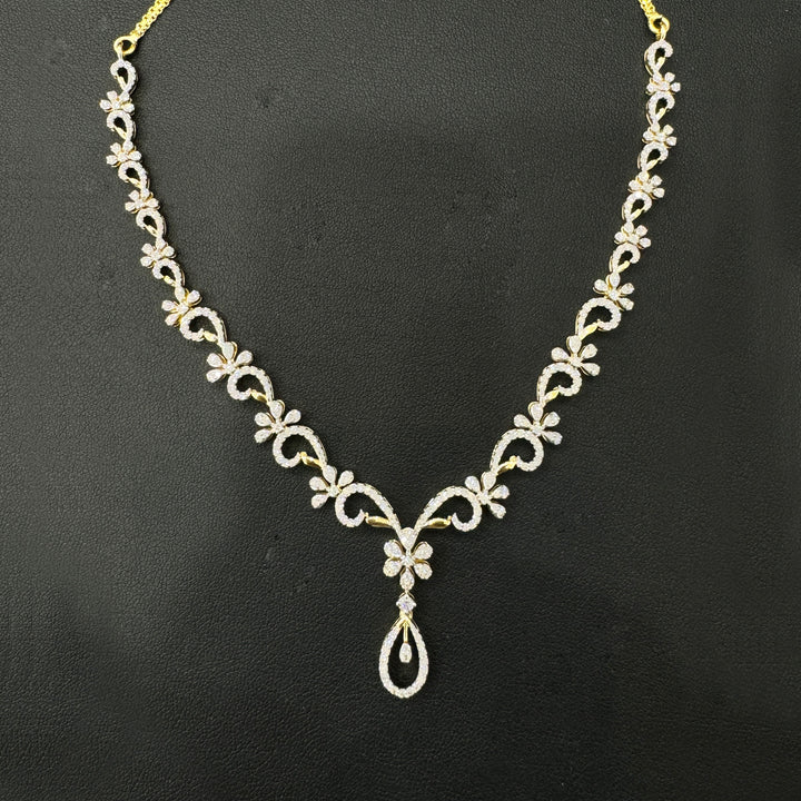 9K YG Princess Diamond Necklace- 1pc