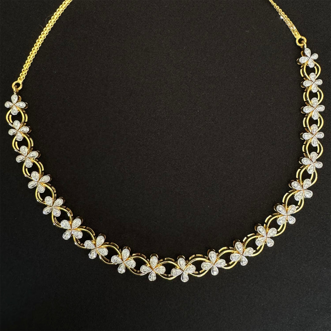 9K YG Princess Diamond Necklace- 1pc