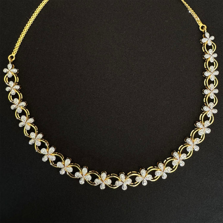 9K YG Princess Diamond Necklace- 1pc