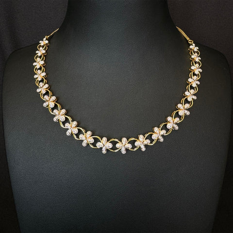 9K YG Princess Diamond Necklace-1pc