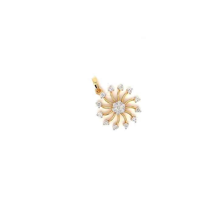 14K YG Cluster Diamond Pendant- 1pc