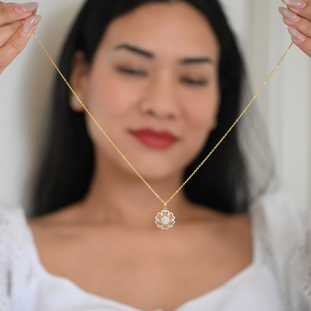 14K YG Cluster Diamond Pendant- 1pc