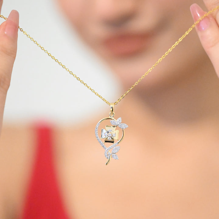14K YG Fancy Diamond Pendant- 1pc