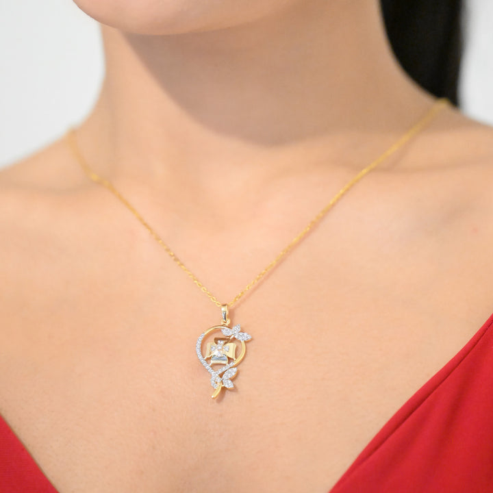 14K YG Fancy Diamond Pendant- 1pc