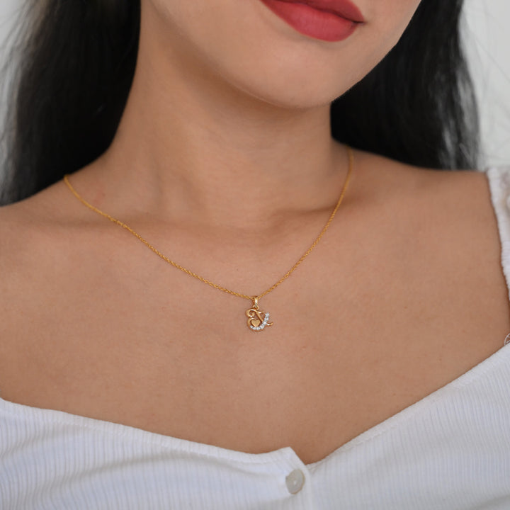 14K YG Fancy Diamond Pendant- 1pc