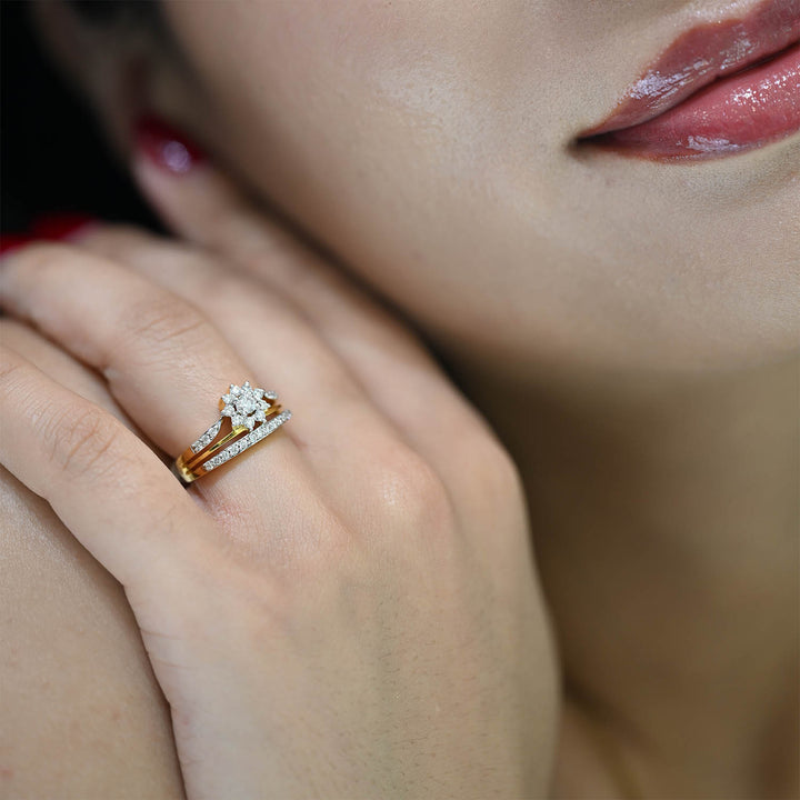 14K YG Cluster Diamond Ring- 1pc