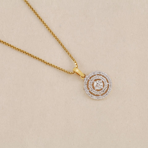 14K YG Cluster Diamond Pendant-1pc