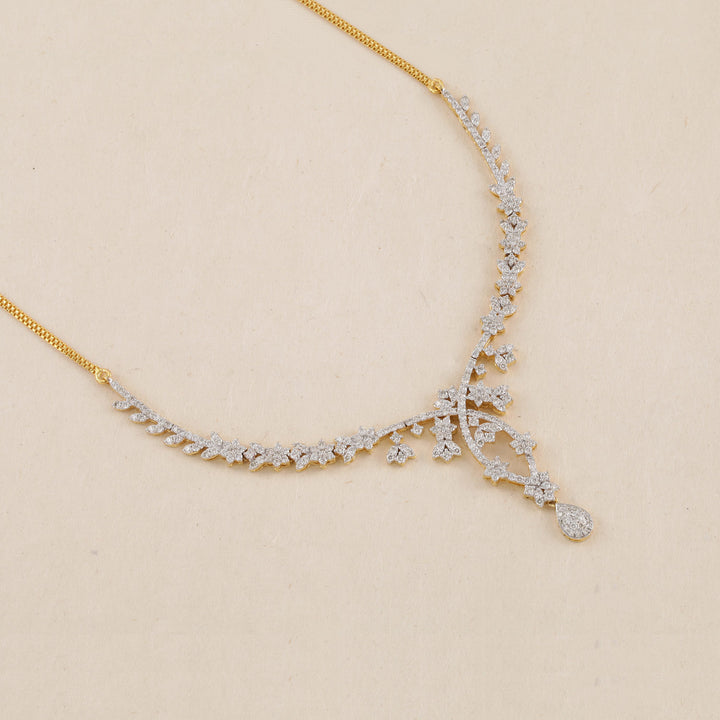 9K YG Princess Diamond Necklace- 1pc