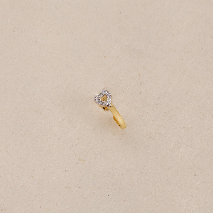 18K YG Heart Diamond Nosepin- 1pc