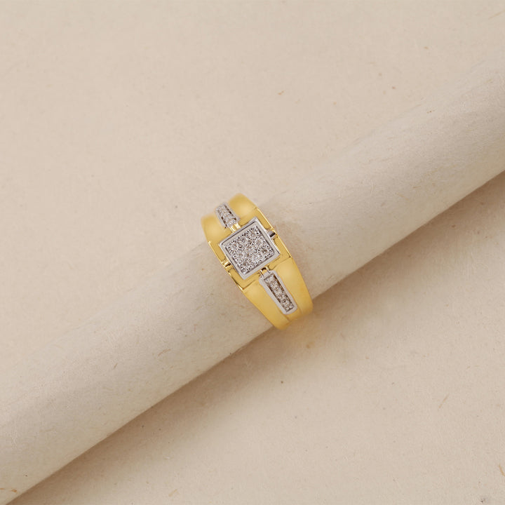 18K YG Men Diamond Ring-1pc