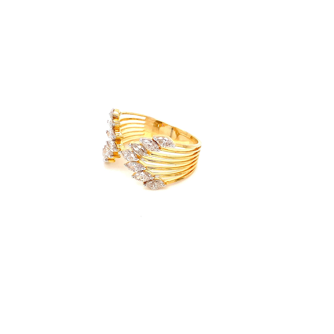14K YG Cluster Diamond Ring- 1pc