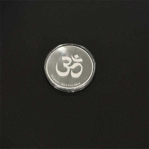 100g 999 Purity Silver Non Colour Saroswati Laxmi Ganesh Coin-1pc