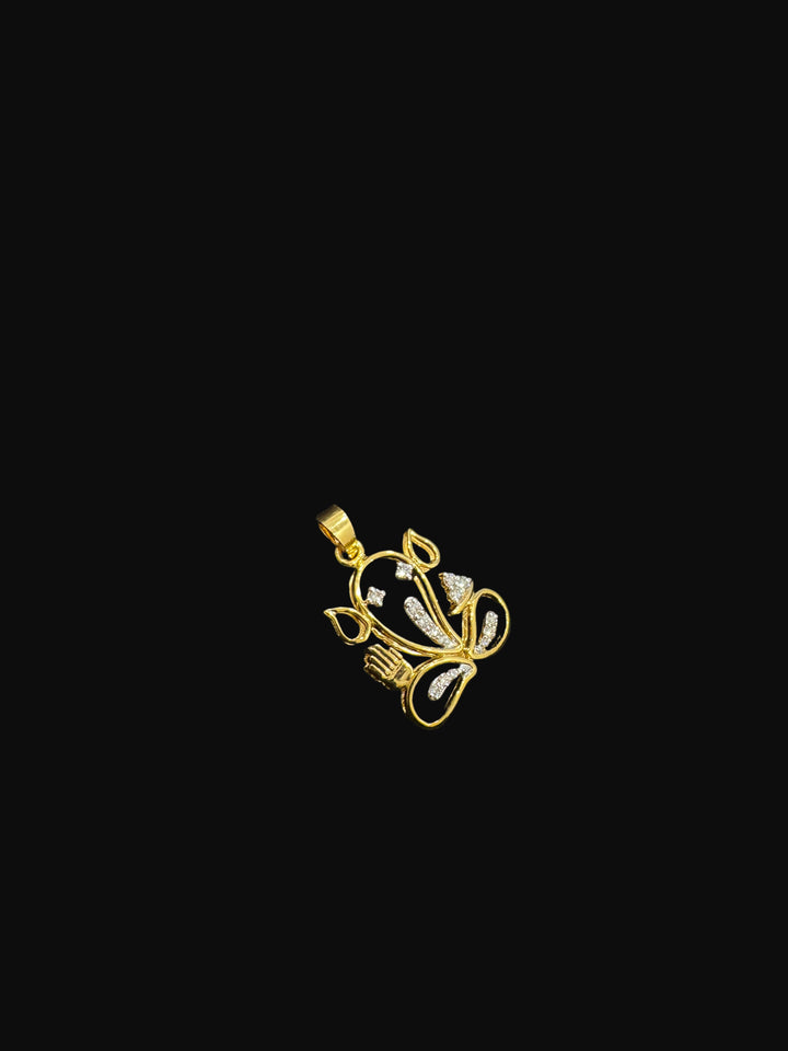 14K YG Ganesh Diamond Pendant- 1pc