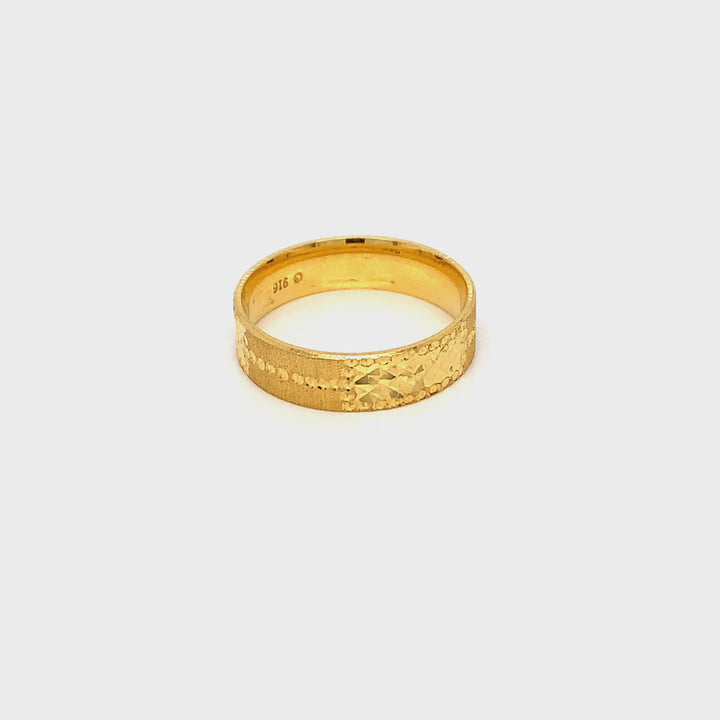 22K YG Mens Band Ring-1pc
