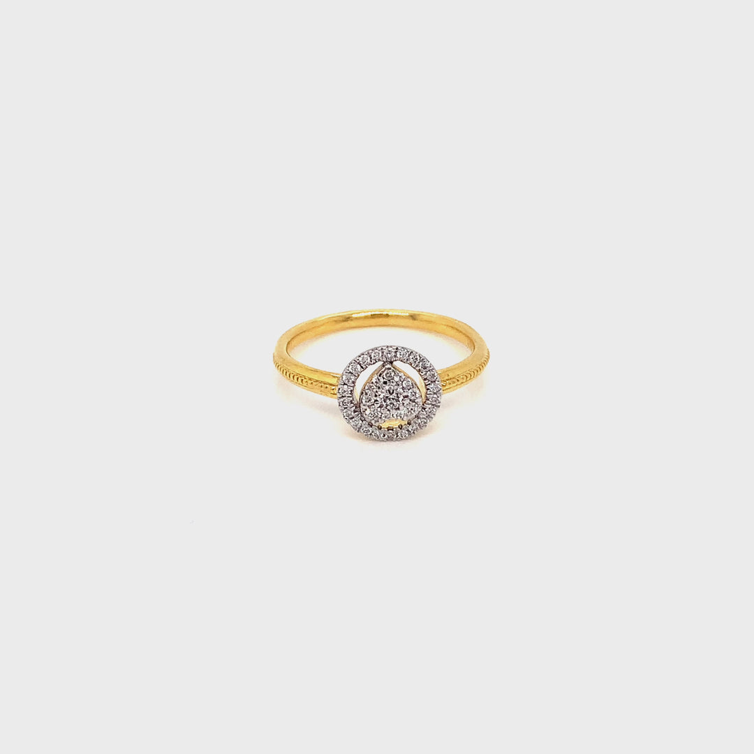18K YG Cluster Ring- 1pc