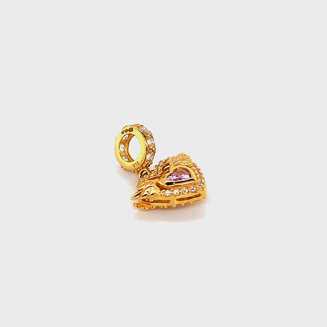 22K YG Women Heart Pendant-1pc