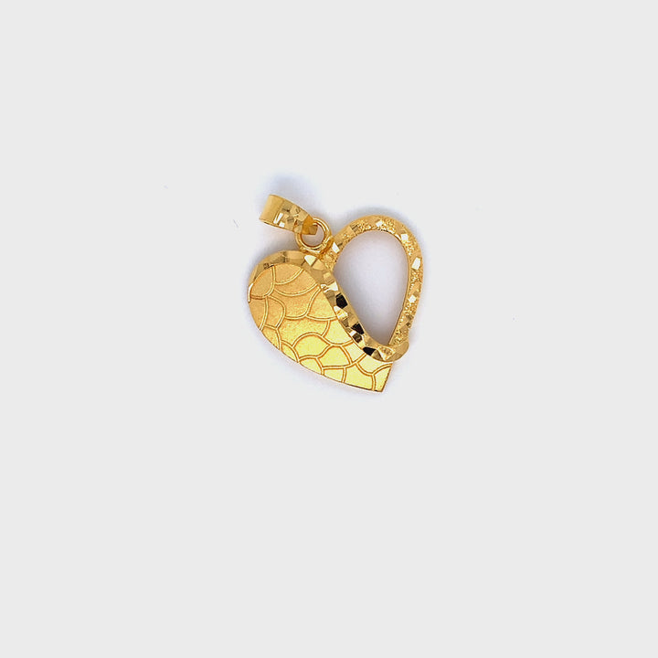 22K YG Heart Pendant-1pc
