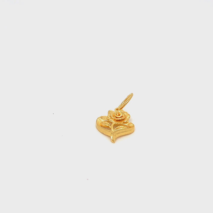 22K YG Women Heart Pendant-1pc