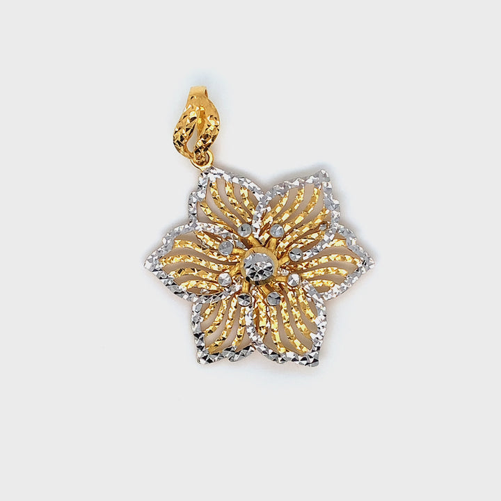 22K YG Big 2 Tone Pendant-1pc