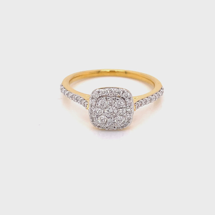 18K WG Pressure Set Centre  Engagement Women Diamond Ring-1pc