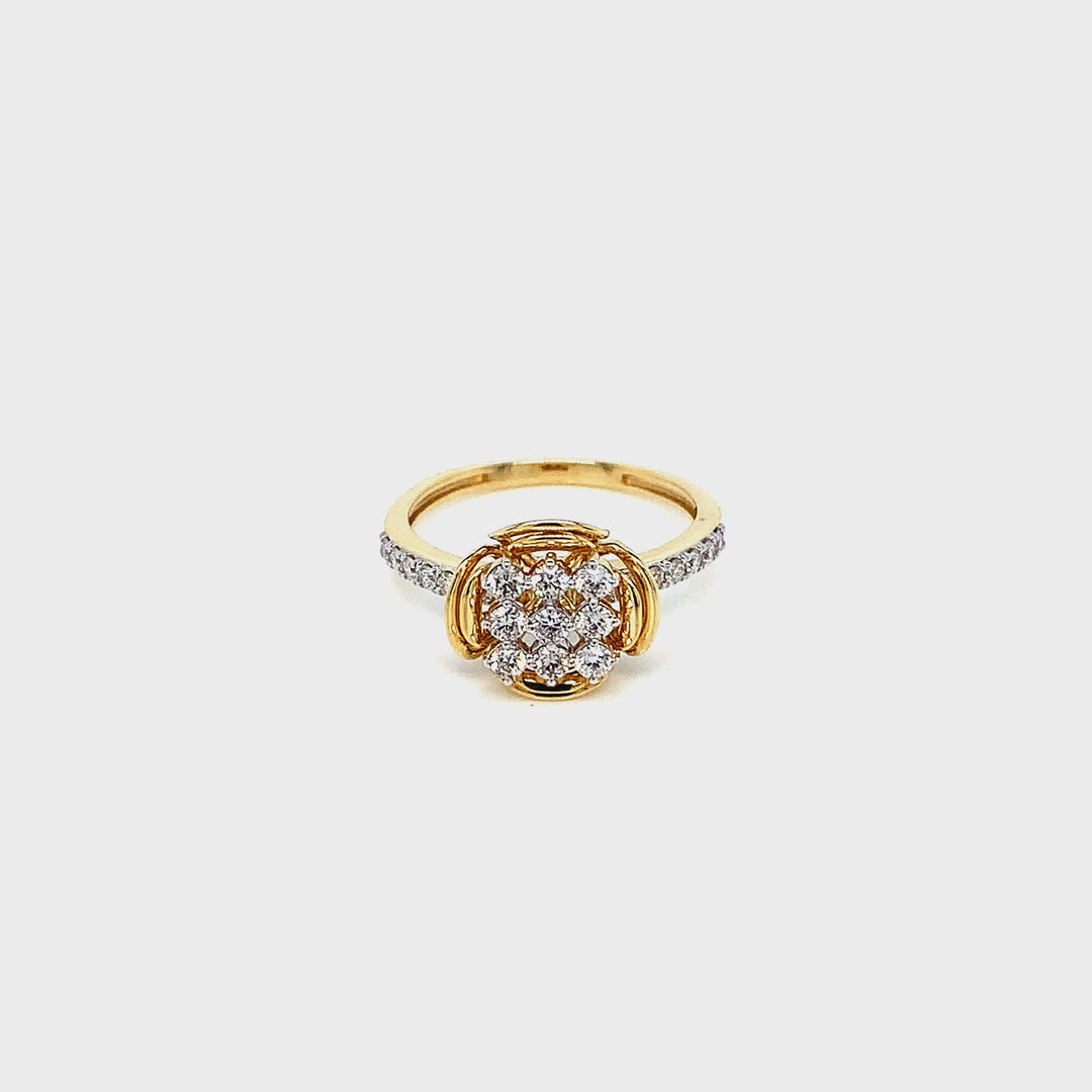 18K YG Women Fancy Diamond Ring- 1pc
