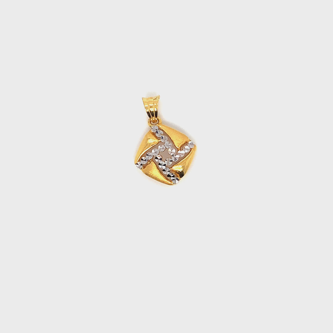 22K YG Fancy 2 Tone Pendant-1pc