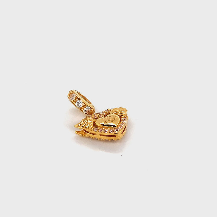 22K YG Women Heart Pendant-1pc