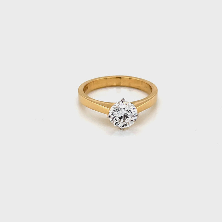 18K YG Lab Grown Solitaire Diamond Ring -1pc