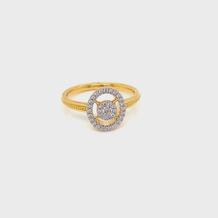 18K YG Cluster Ring- 1pc