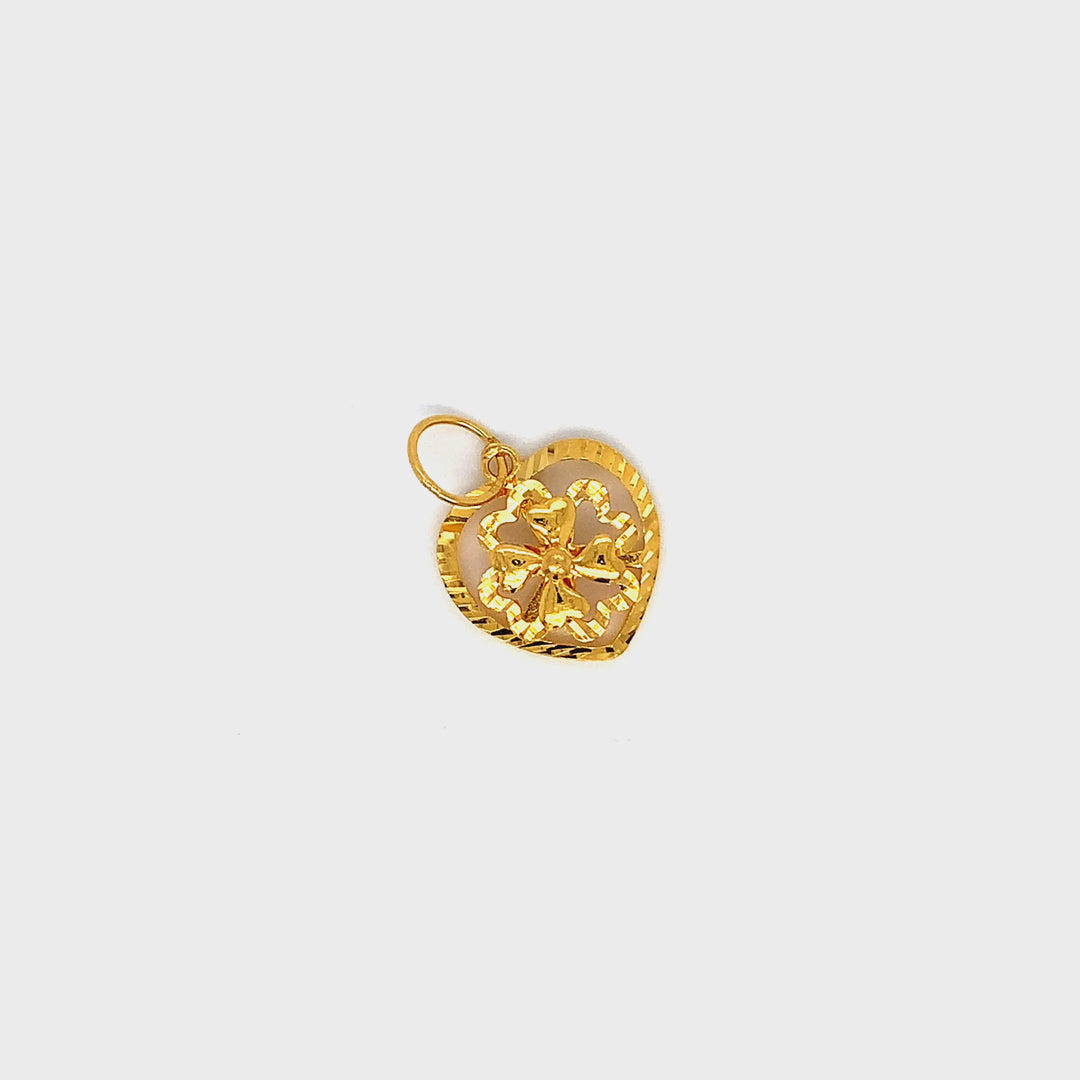 22K YG Flower Pendant-1pc