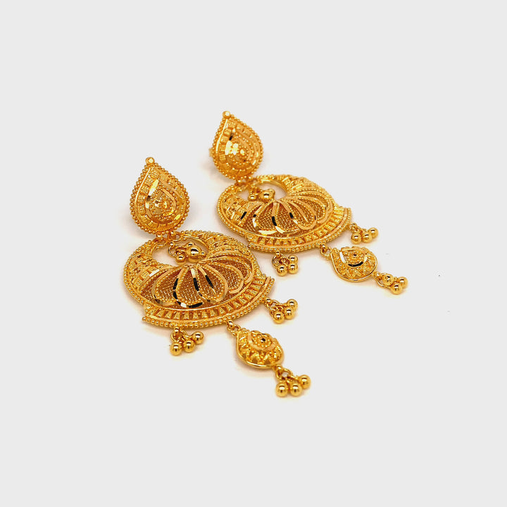 22K YG Ramleela Earring-1pair