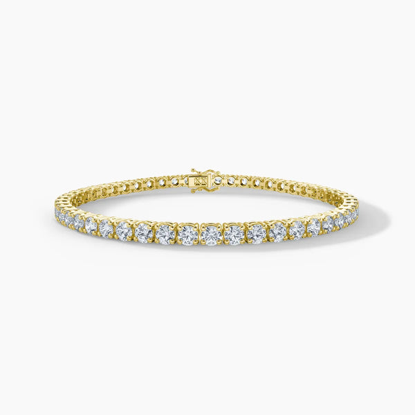 Tennis Bracelet Band - Round -  Yellow - 2.00 ct - F/VVS1