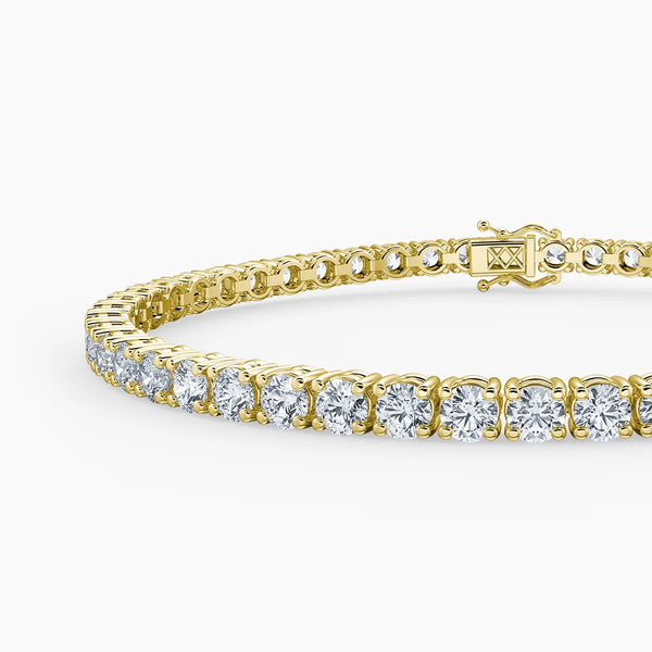 Tennis Bracelet Band - Round -  Yellow - 2.00 ct - F/VVS1