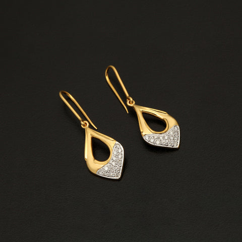 14k YG Diamond Earring-1Pair