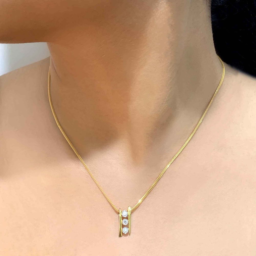 9K YG Cluster Diamond Pendant-1pc