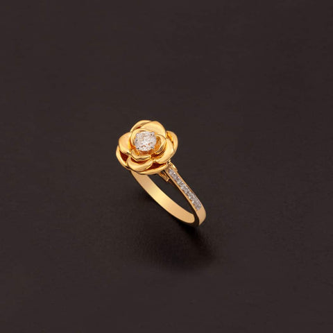 18K YG Rose Diamond Ring-1pc
